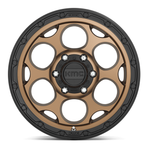 17" KMC WHEELS KM541 DIRTY HARRY MATTE BRONZE WITH BLACK LIP FINISH RIMS - Image 2