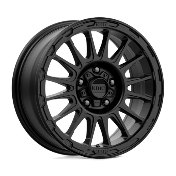 18" KMC WHEELS KM542 IMPACT SATIN BLACK FINISH RIMS
