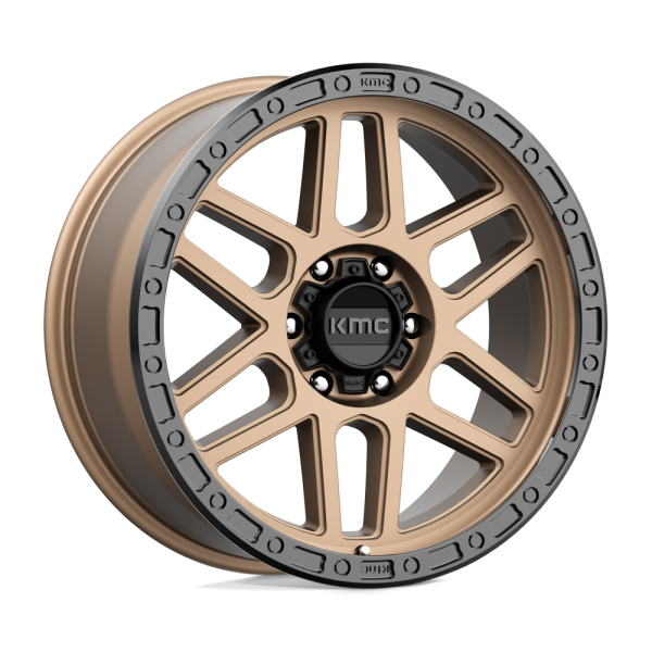 17" KMC WHEELS KM544 MESA MATTE BRONZE WITH BLACK LIP FINISH RIMS
