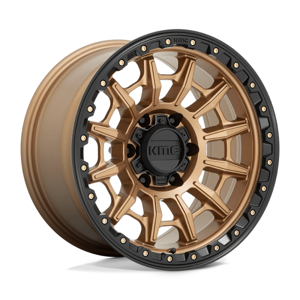 17" KMC WHEELS KM547 CARNAGE MATTE BRONZE WITH BLACK LIP FINISH RIMS