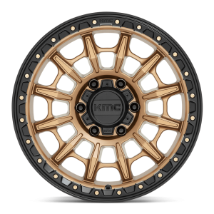 17" KMC WHEELS KM547 CARNAGE MATTE BRONZE WITH BLACK LIP FINISH RIMS - Image 2