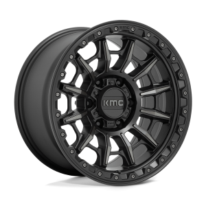 17" KMC WHEELS KM547 CARNAGE SATIN BLACK WITH GRAY TINT FINISH RIMS
