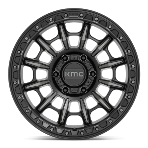 17" KMC WHEELS KM547 CARNAGE SATIN BLACK WITH GRAY TINT FINISH RIMS - Image 2