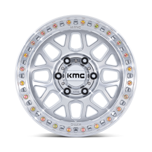 17" KMC WHEELS KM549 GRS GLOSS SILVER WITH MACHINED FACE FINISH RIMS - Image 2