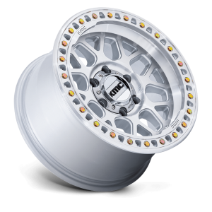 17" KMC WHEELS KM549 GRS GLOSS SILVER WITH MACHINED FACE FINISH RIMS - Image 3