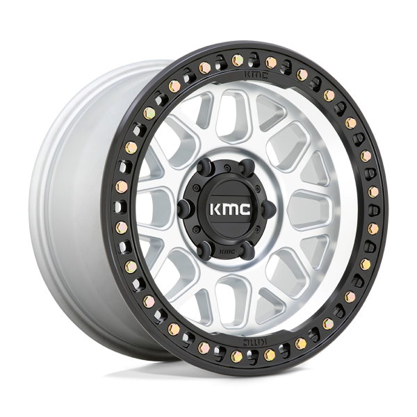 17" KMC WHEELS KM549 GRS MACHINED WITH SATIN BLACK LIP FINISH RIMS
