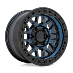 17" KMC WHEELS KM549 GRS MIDNIGHT BLUE WITH GLOSS BLACK LIP FINISH RIMS