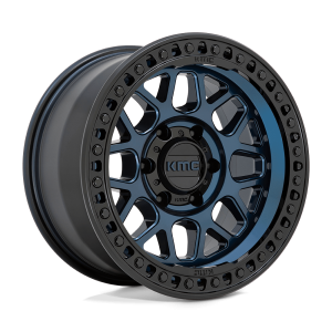 17" KMC WHEELS KM549 GRS MIDNIGHT BLUE WITH GLOSS BLACK LIP FINISH RIMS