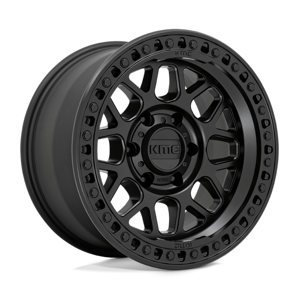 17" KMC WHEELS KM549 GRS SATIN BLACK FINISH RIMS