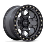 17" KMC WHEELS KM550 RIOT SBL ANTHRACITE WITH SATIN BLACK LIP FINISH RIMS