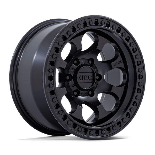 17" KMC WHEELS KM550 RIOT SBL SATIN BLACK FINISH RIMS