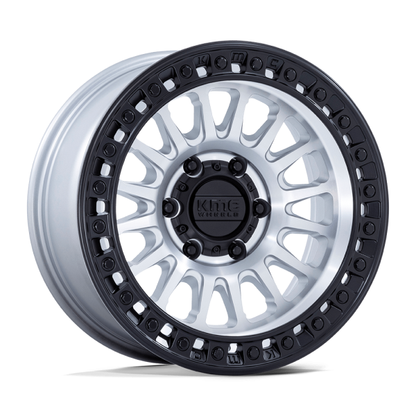 17" KMC WHEELS KM552 IMS MACHINED WITH MATTE BLACK LIP FINISH RIMS