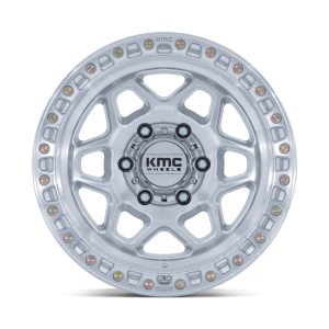 17" KMC WHEELS KM553 TORX GLOSS SILVER WITH MACHINED FACE FINISH RIMS - Image 2