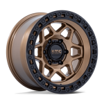 17" KMC WHEELS KM553 TORX MATTE BRONZE WITH GLOSS BLACK LIP FINISH RIMS