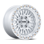 17" KMC WHEELS KM554 AZTEC GLOSS SILVER WITH MACHINED FACE FINISH RIMS