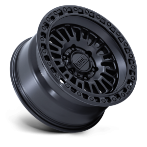 17" KMC WHEELS KM554 AZTEC MATTE BLACK WITH GLOSS BLACK LIP FINISH RIMS - Image 3