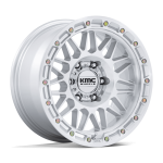 17" KMC WHEELS KM555 ATTACK GLOSS SILVER WITH MACHINED FACE FINISH RIMS