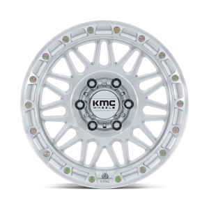 17" KMC WHEELS KM555 ATTACK GLOSS SILVER WITH MACHINED FACE FINISH RIMS - Image 2