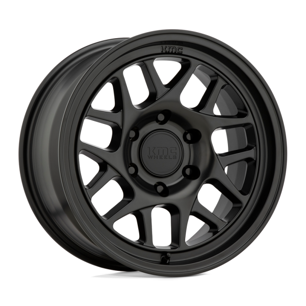 17" KMC WHEELS KM717 BULLY OL SATIN BLACK FINISH RIMS