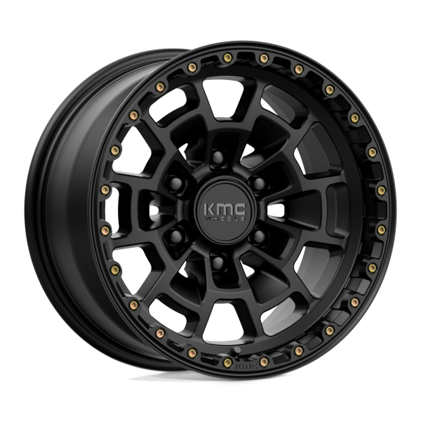 17" KMC WHEELS KM718 SUMMIT SATIN BLACK FINISH RIMS