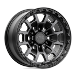 17" KMC WHEELS KM718 SUMMIT SATIN BLACK WITH GRAY TINT FINISH RIMS