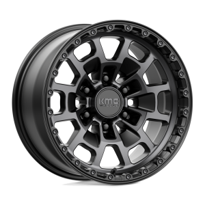 17" KMC WHEELS KM718 SUMMIT SATIN BLACK WITH GRAY TINT FINISH RIMS