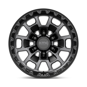 17" KMC WHEELS KM718 SUMMIT SATIN BLACK WITH GRAY TINT FINISH RIMS - Image 2