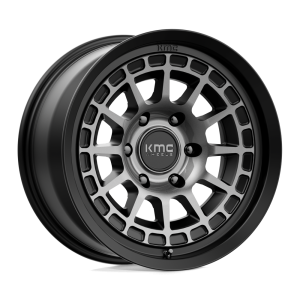 17" KMC WHEELS KM719 CANYON SATIN BLACK WITH GRAY TINT CROSSOVER SUV FINISH RIMS