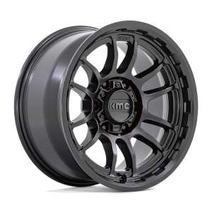 17" KMC WHEELS KM727 WRATH SATIN BLACK FINISH RIMS