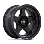 17" KMC WHEELS KM728 LOBO MATTE BLACK FINISH RIMS