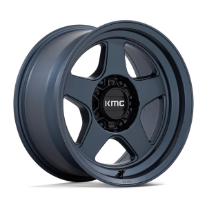 17" KMC WHEELS KM728 LOBO METALLIC BLUE FINISH RIMS