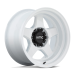 17" KMC WHEELS KM728 LOBO GLOSS WHITE FINISH RIMS