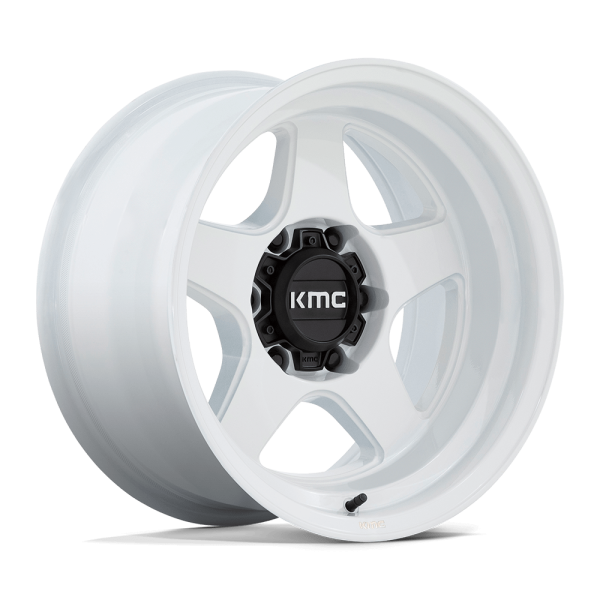 KMC 728 LOBO WHITE 1 17" KMC WHEELS KM728 LOBO GLOSS WHITE FINISH RIMS