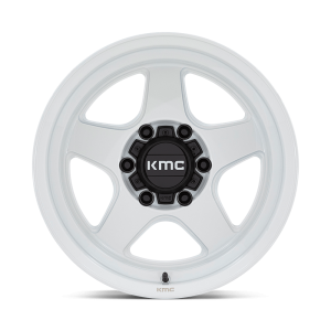 17" KMC WHEELS KM728 LOBO GLOSS WHITE FINISH RIMS - Image 2