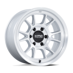 17" KMC WHEELS KM729 RANGE GLOSS SILVER MACHINED FACE FINISH RIMS