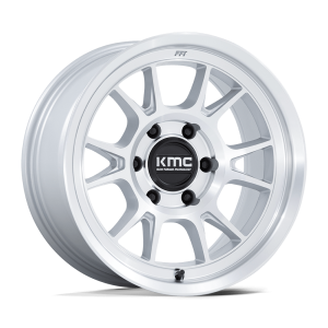 17" KMC WHEELS KM729 RANGE GLOSS SILVER MACHINED FACE FINISH RIMS