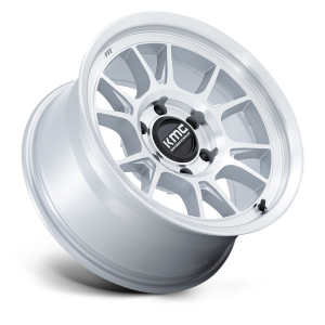 17" KMC WHEELS KM729 RANGE GLOSS SILVER MACHINED FACE FINISH RIMS - Image 3