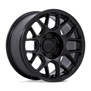 17" KMC WHEELS KM730 HATCHET MATTE BLACK FINISH RIMS