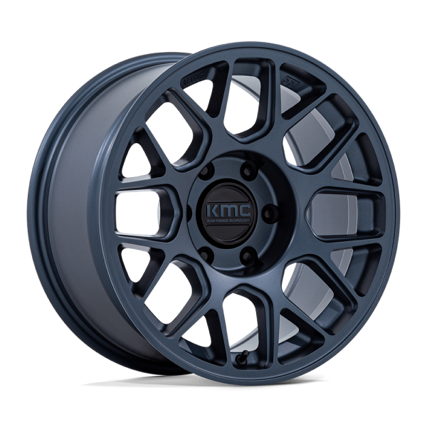 17" KMC WHEELS KM730 HATCHET METALLIC BLUE FINISH RIMS