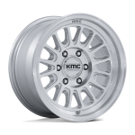 17" KMC WHEELS KM733 IMPACT FFT GLOSS SILVER MACHINED FACE FINISH RIMS