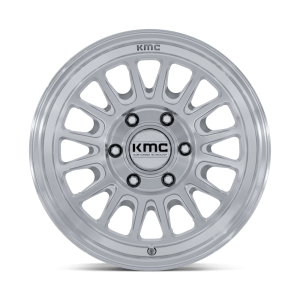 17" KMC WHEELS KM733 IMPACT FFT GLOSS SILVER MACHINED FACE FINISH RIMS - Image 2