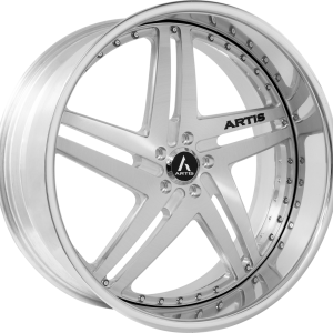 20" ARTIS FORGED WHEELS LUCID BRUSHED SILVER FACE CHROME LIP FINISH