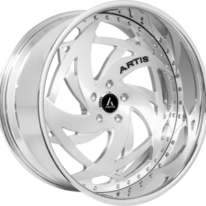 20" ARTIS FORGED WHEELS LUNA BRUSHED SILVER FACE CHROME LIP FINISH