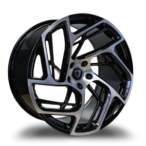 20" MARQUEE WHEELS M1002 GLOSS BLACK MACHINE FACE FINISH RIMS