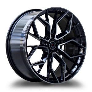 20" MARQUEE WHEELS M1004 GLOSS BLACK MACHINE FINISH RIMS