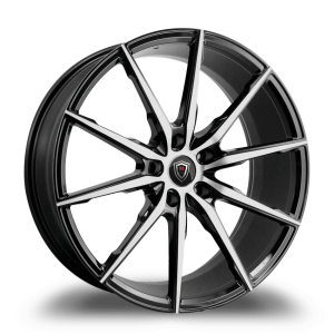 20" MARQUEE WHEELS M1035 GLOSS BLACK MACHINED FINISH RIMS