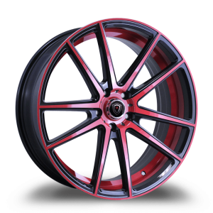 20" MARQUEE WHEELS M3197 GLOSS BLACK RED FACE INNER RED FINISH RIMS