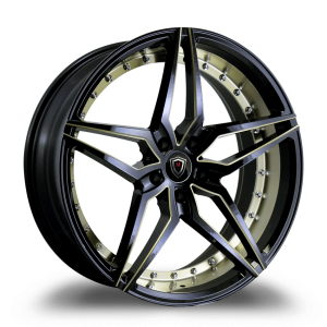 20" MARQUEE WHEELS M3259 GLOSS BLACK TITANIUM MILLED INNER TITANIUM FINISH RIM