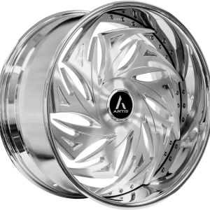 24" ARTIS FORGED MACON XL BRUSHED HIGH POLISH FACE CHROME LIP FINISH RIMS
