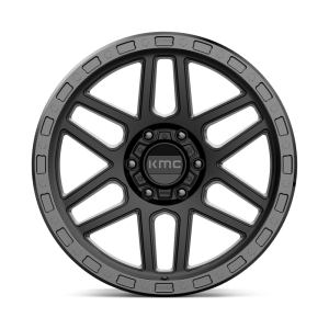 18" KMC WHEELS KM544 MESA SATIN BLACK W/GLOSS BLACK LIP FINISH RIMS - Image 3